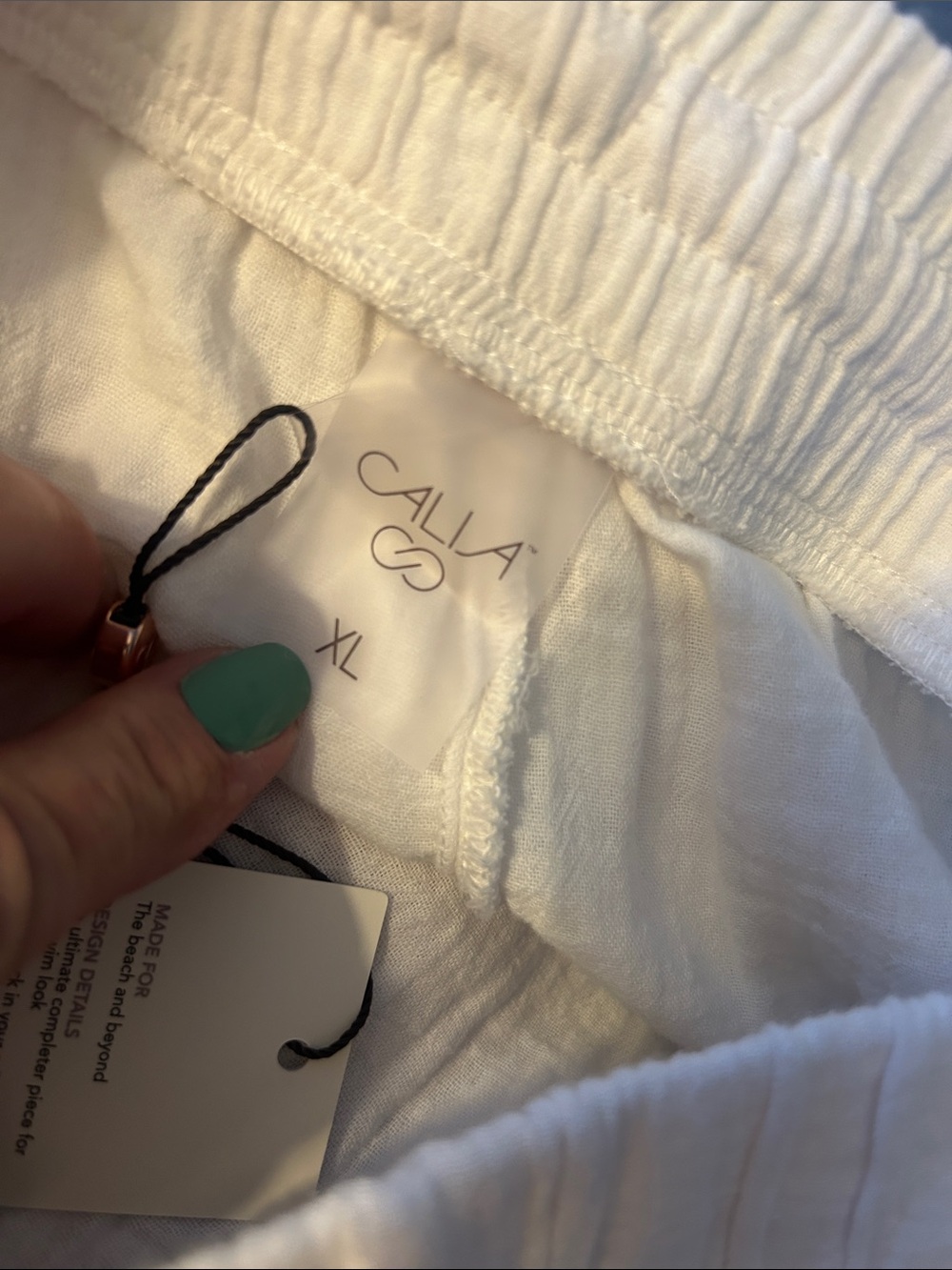Calla White Drawstring Women’s Lounge Shorts - Picture 9 of 9